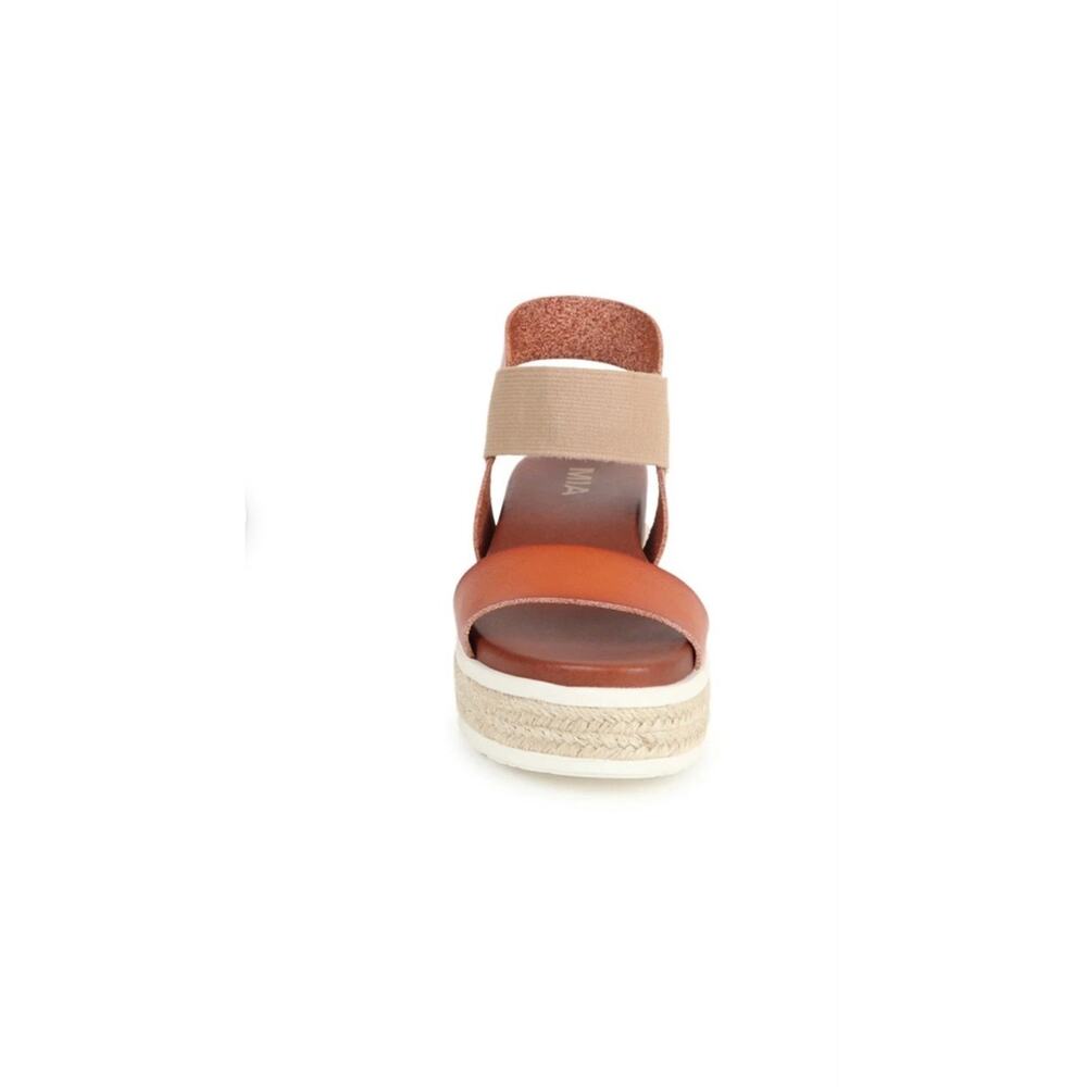 NWOB (Display Pair) Mia Candace Platform Espadrilles Sandal Sz 8 Tan And Brown - Picture 3 of 8